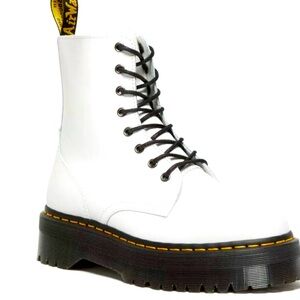 NEW! Women's White Dr. Martens Platform Combat Boots Women’s Size 10